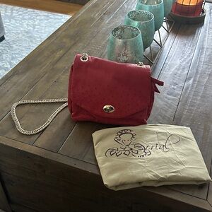 Sorial Red Crossbody Bag with Chain Strap